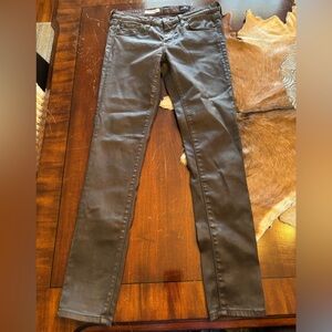 Coated gray skinny ankle jeans